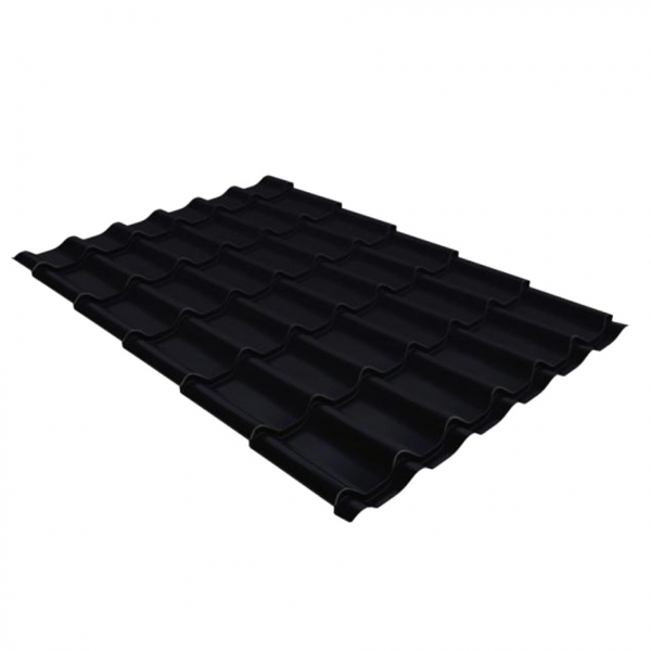 Металлочерепица 1,18х3,60 м толщина 0,5 мм Стальной Бархат/Rooftop Matte черный янтарь RAL 9005